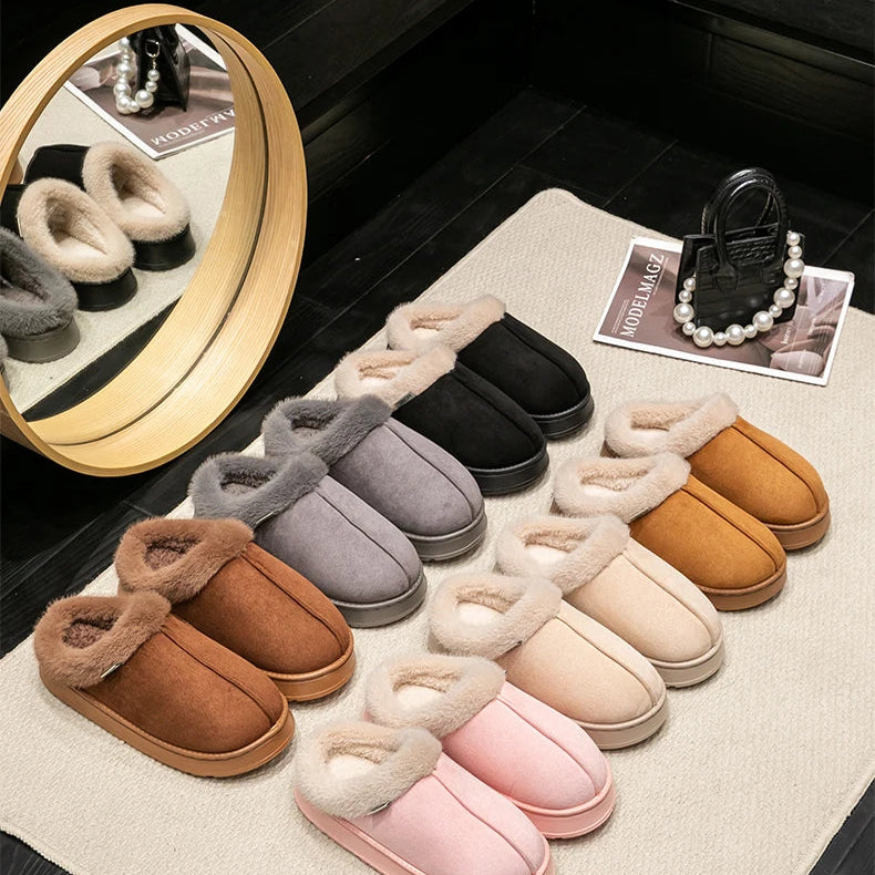 Chaussons Fourrées Femme Rose