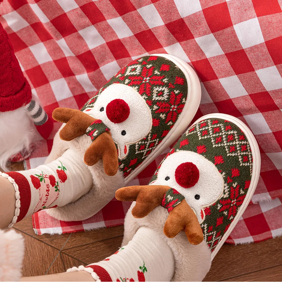Chaussons Noël Vert
