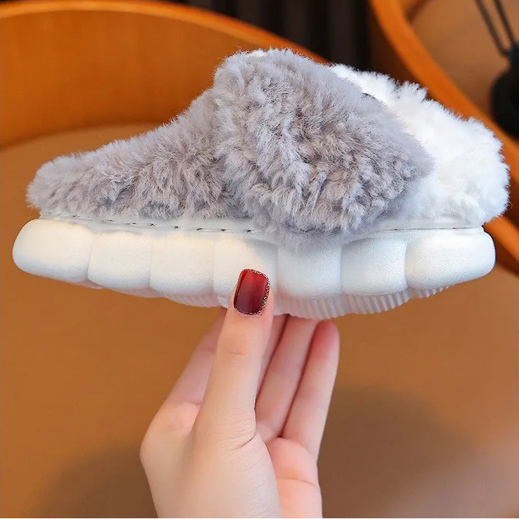 Chaussons Chien Enfant Gris