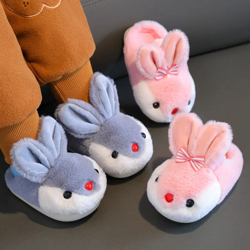 Chaussons Lapin Enfant Gris