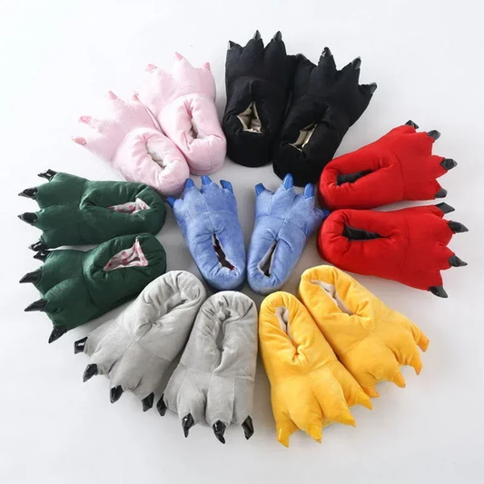 Chaussons Peluche Vert Kaki
