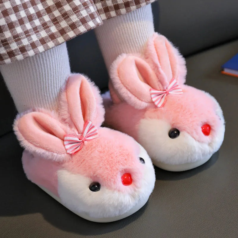 Chaussons Lapin Enfant Rose