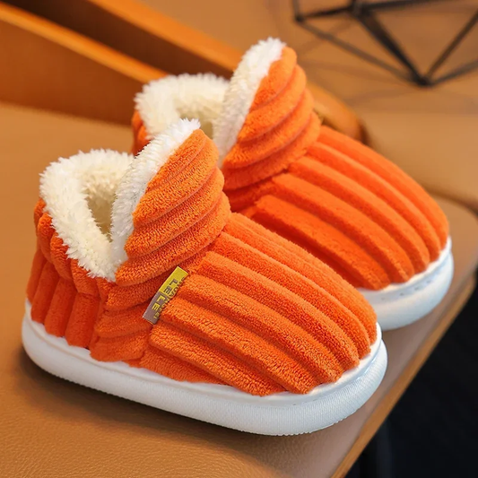 Chaussons Fourrés Enfant Orange