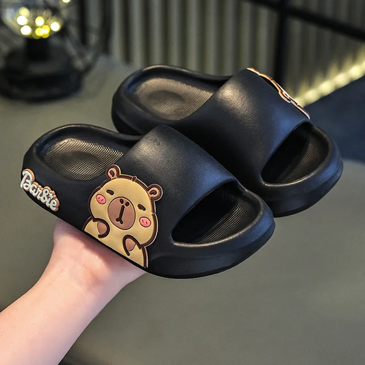 Claquette Enfant Animal Noir