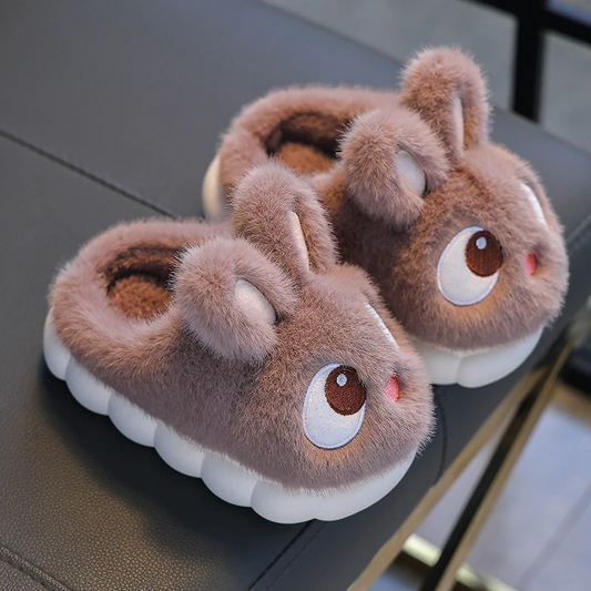 Chaussons Lapin Enfant Marron
