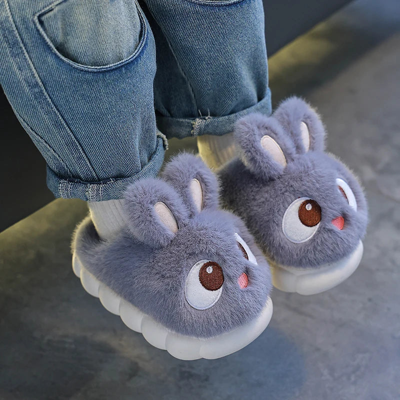 Chaussons Lapin Enfant Gris
